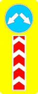 Щит с изображением одного знака и направлением движения