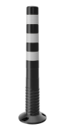 Столбик гибкий черный 750 мм цельный белые светоотражатели